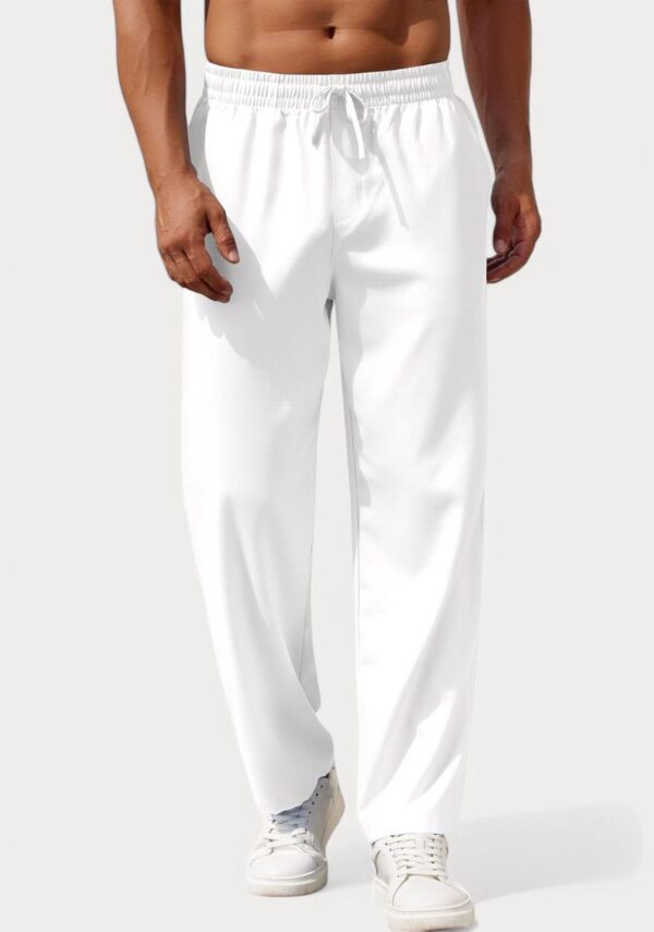 White Colour Linen Pant