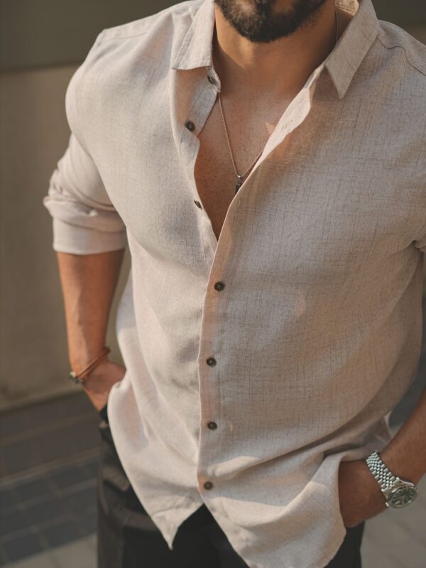 Light Beige Colour Lenin Shirt
