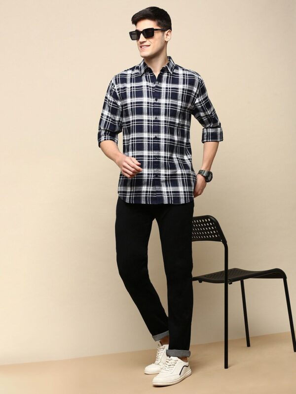 Black Checked Casual Shirt - Image 3
